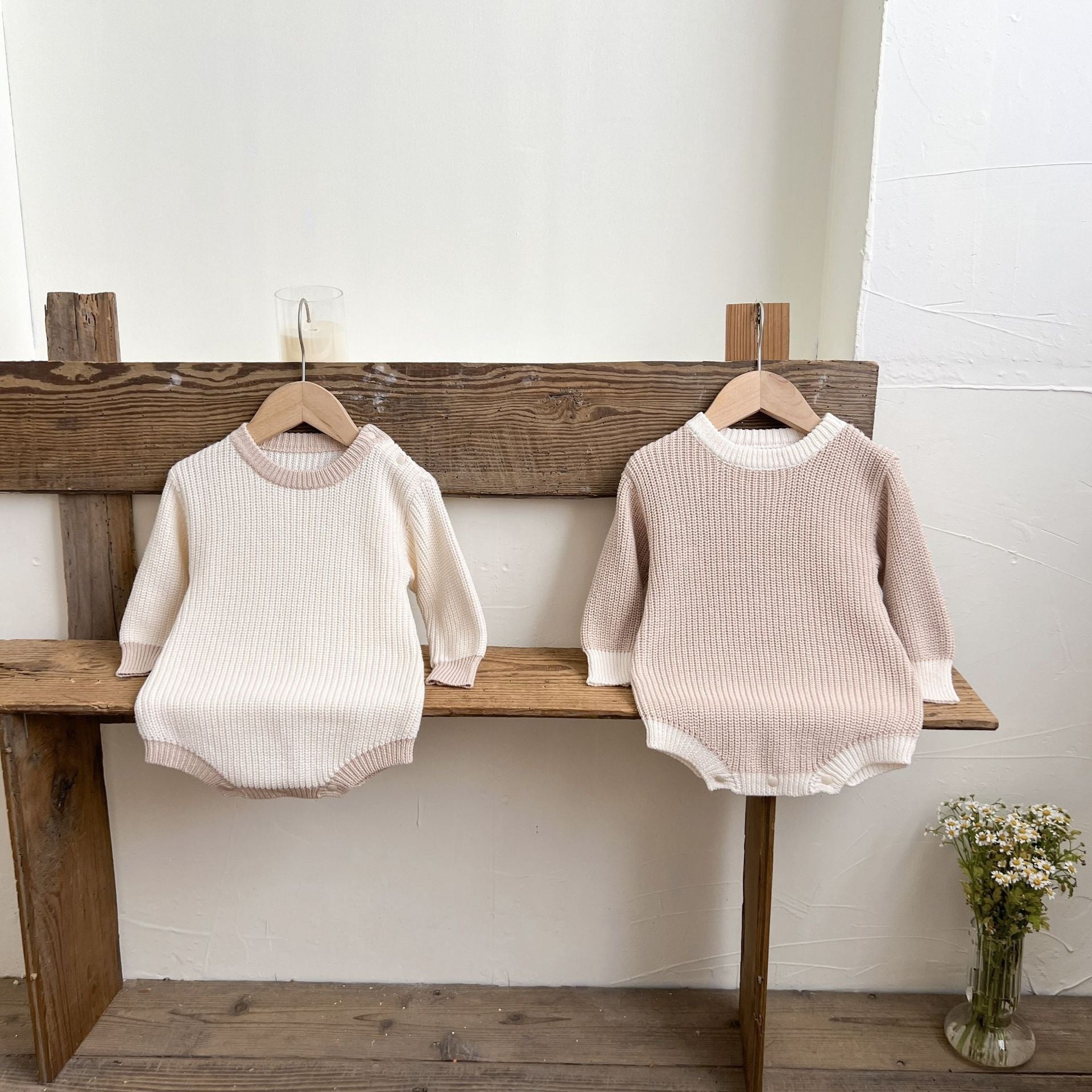 Autumn Western-Style Knitted Baby Jumpsuit