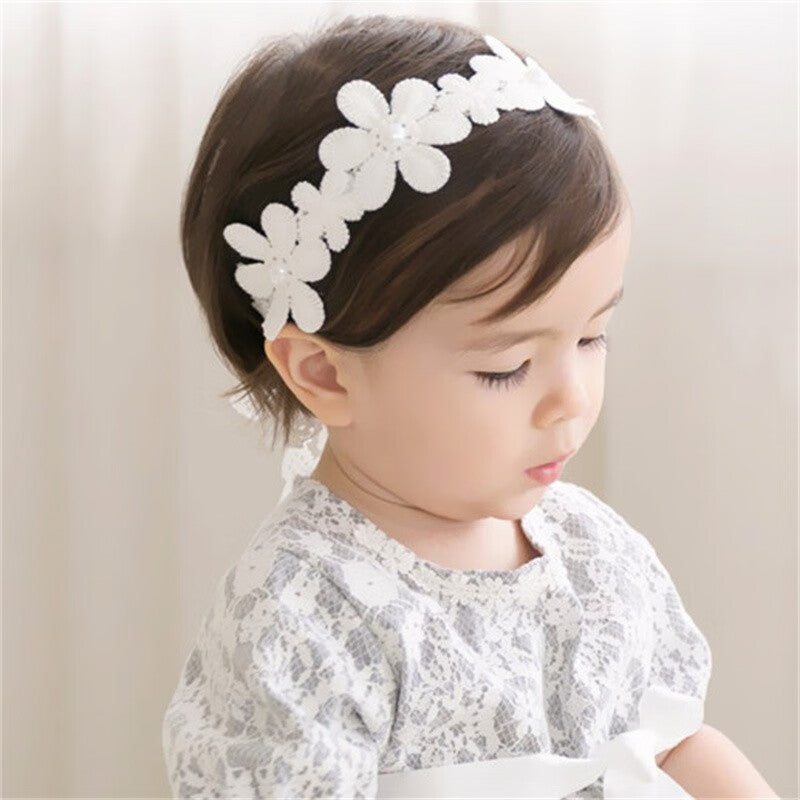 Baby Girls Bow Lace Floral Headband