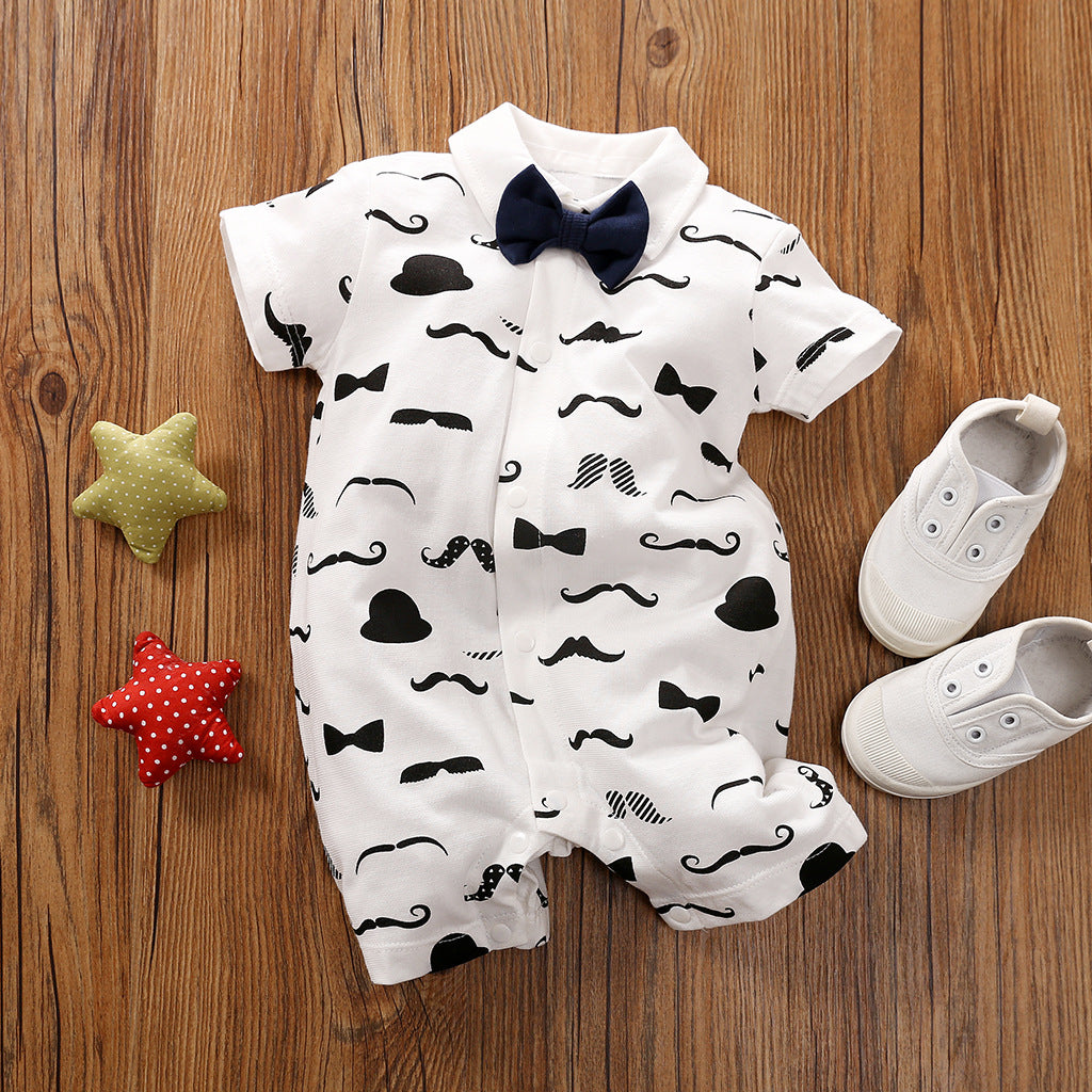 Gentleman-Style Long-Sleeve Baby Romper