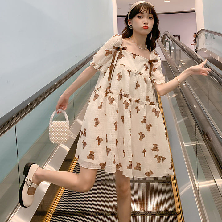 Thin Chiffon Mid-Length Maternity Dress
