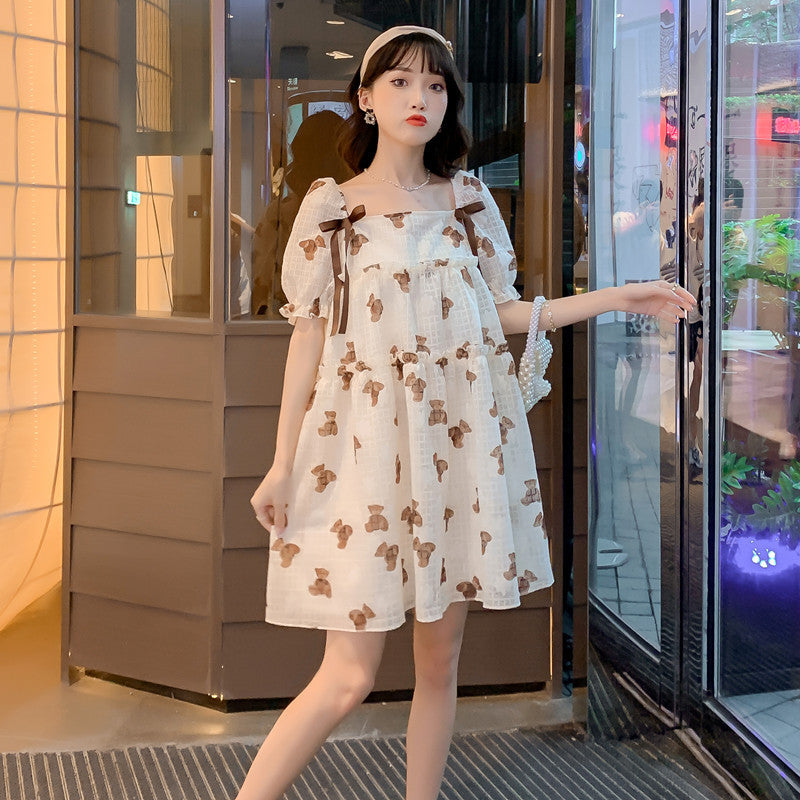Thin Chiffon Mid-Length Maternity Dress