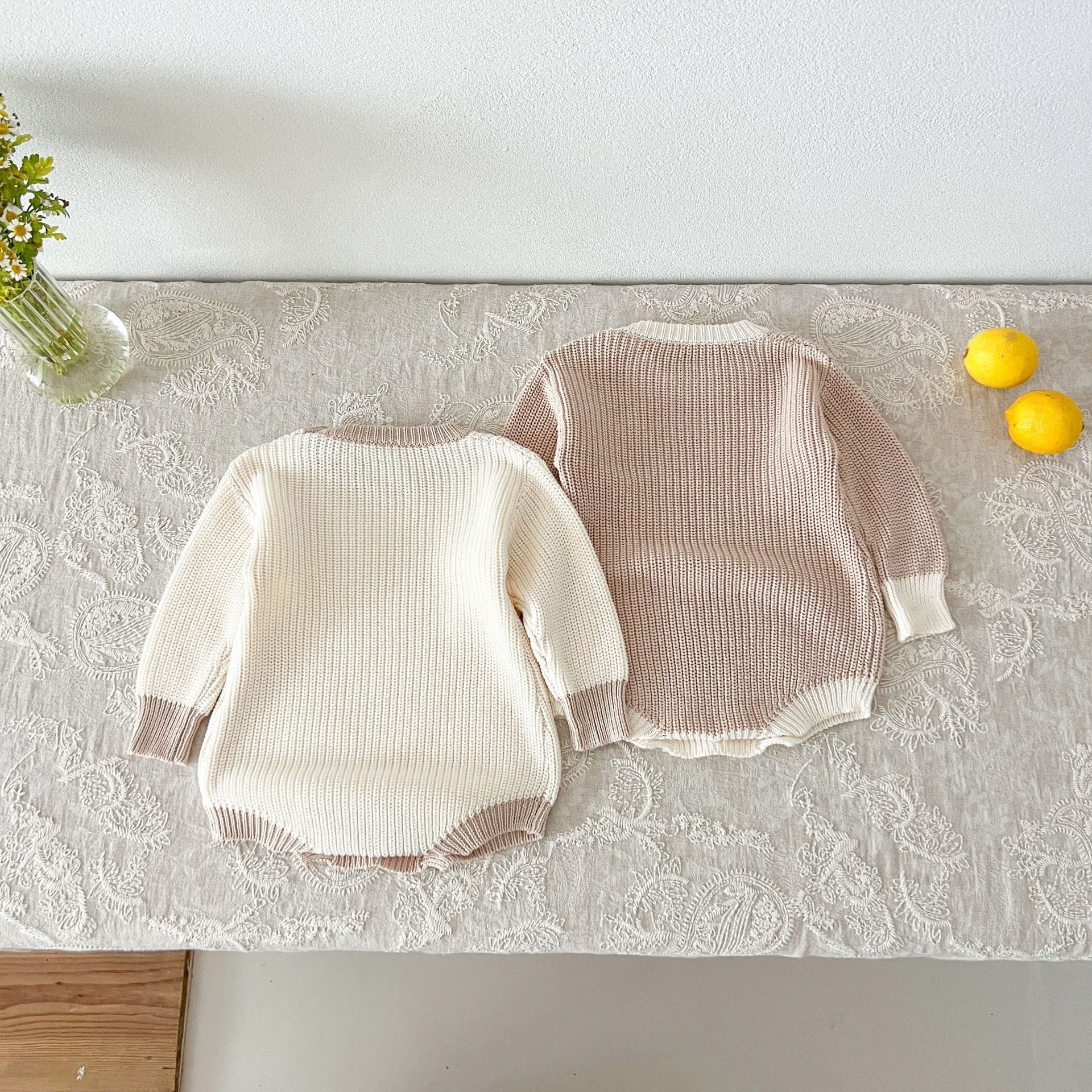 Autumn Western-Style Knitted Baby Jumpsuit